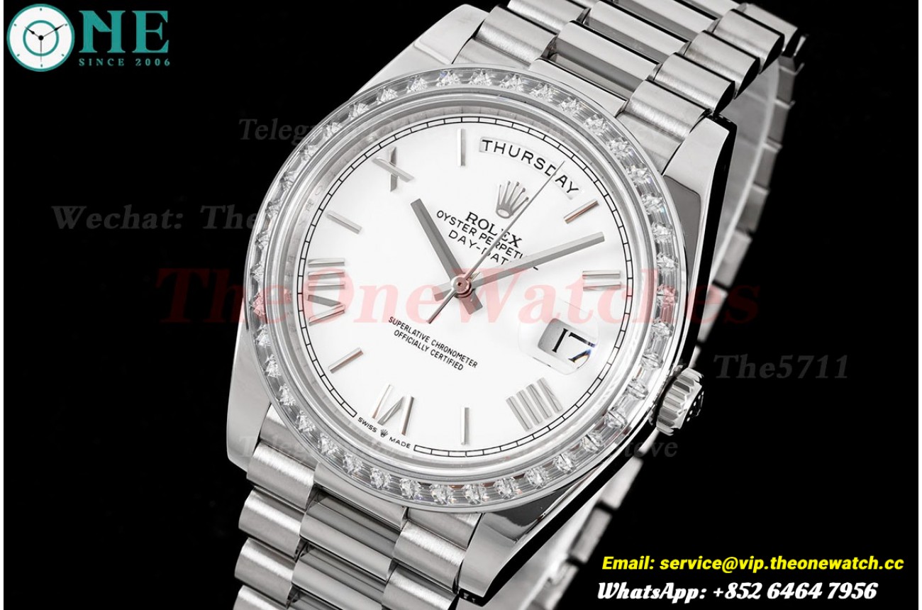 DayDate 228396 40mm Pres SS/SS White Dial GSF A3255 (Tungsten Heavy Version)