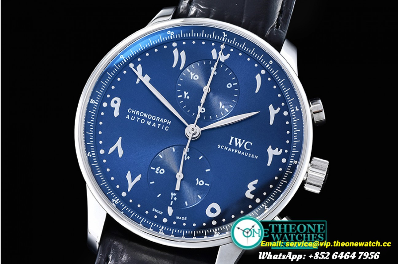 IWC - Portuguese Chrono SS/LE Blue/Arabic Num YLF A7750 Mod