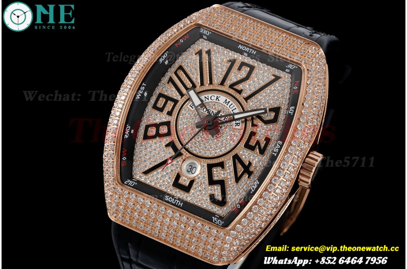 Vanguard Mens V45 RG/LE Diamonds Dial ABF A2824