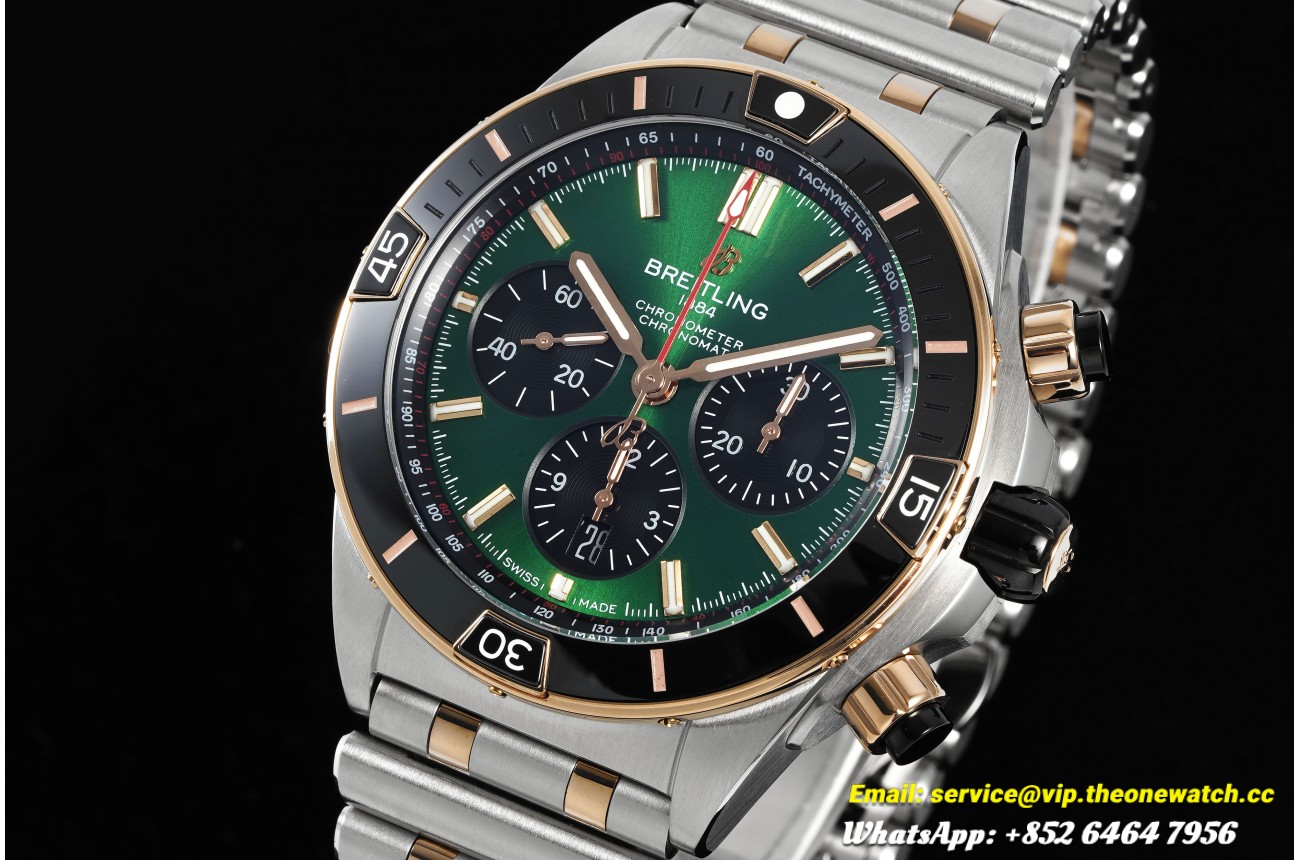 Chronomat B01 44MM SS/RG Green/Stk BLF A7750