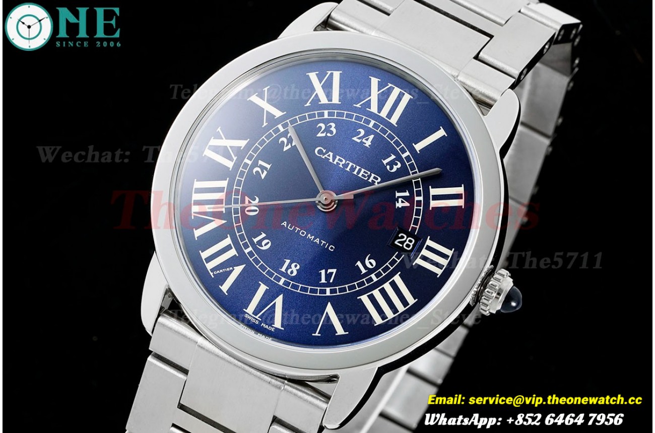 Ronde Solo Date 42mm SS/SS Blue Dial AF MY9015
