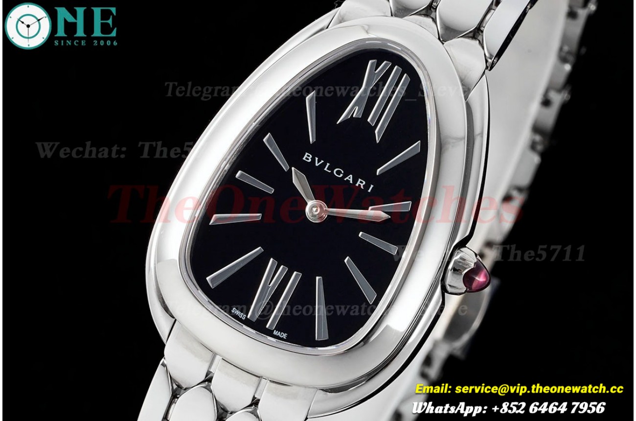 Serpenti Seduttori 33mm SS/SS Black Dial BVF Swiss Qtz