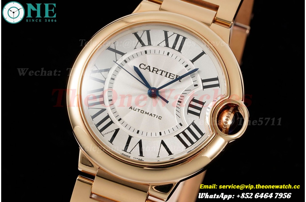 Ballon Bleu De Cartier RG/RG Wht/Stk 36mm 3KF A076