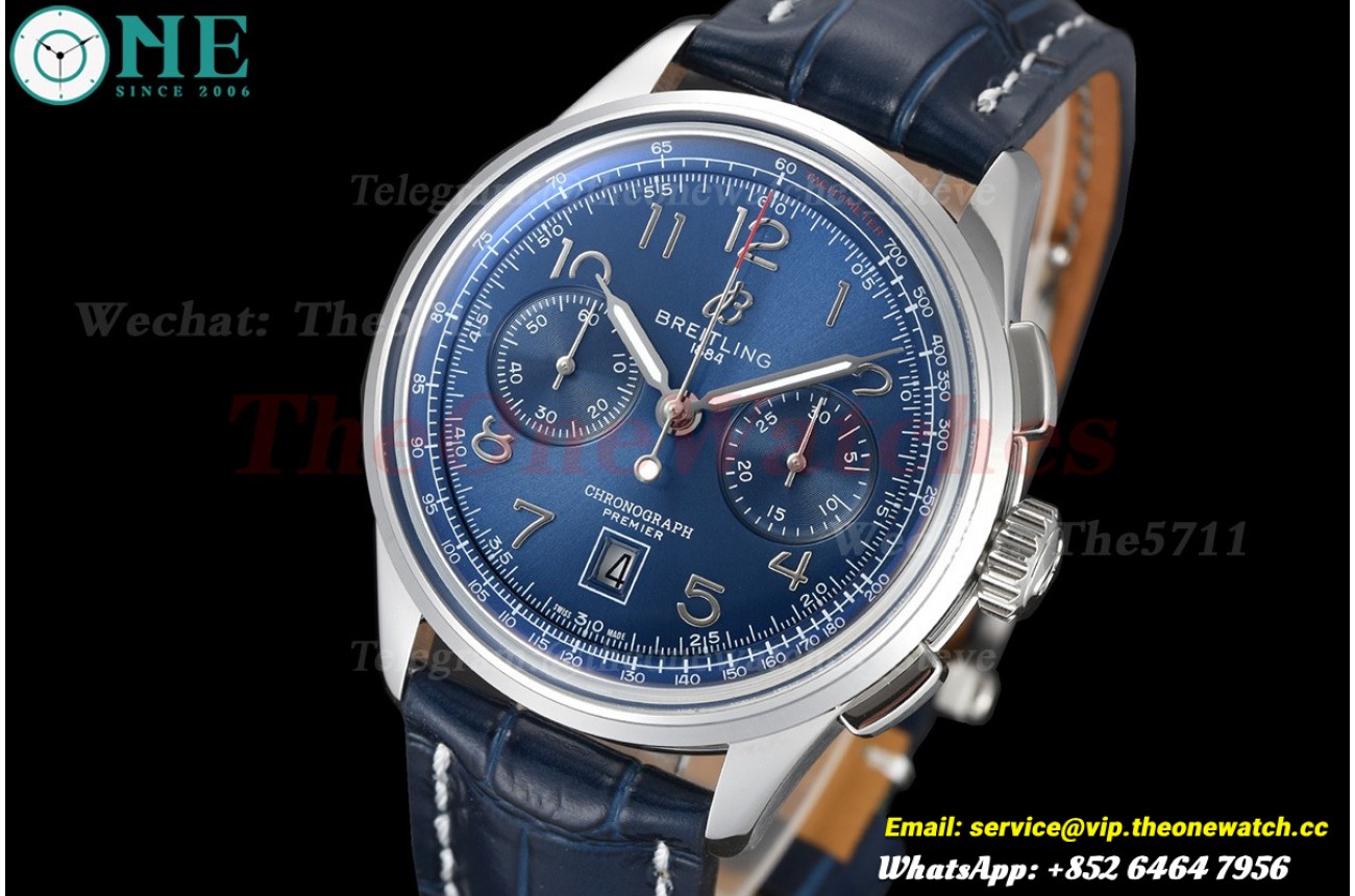 Premier B01 Chronograph 42mm SS/LE Blue Dial BLSF V2 A7750 Mod