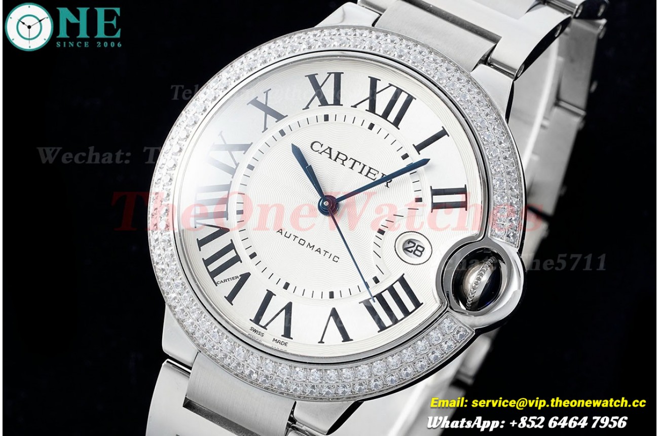 Ballon Bleu De Cartier 42mm Dia SS/SS White Dial AF A2824