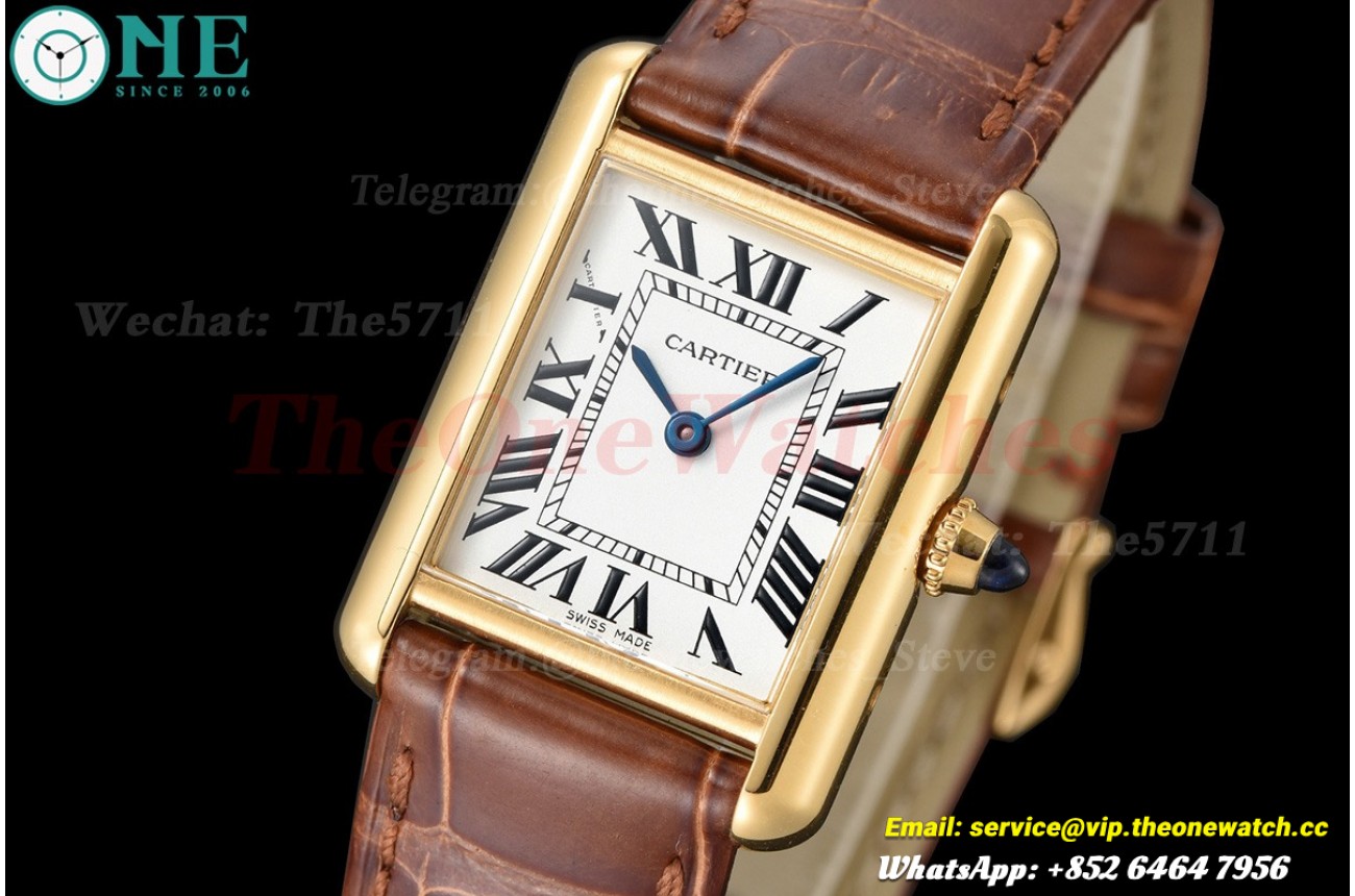 Tank Louis 22mm Alligator YG/LE White Dial F1F Quartz