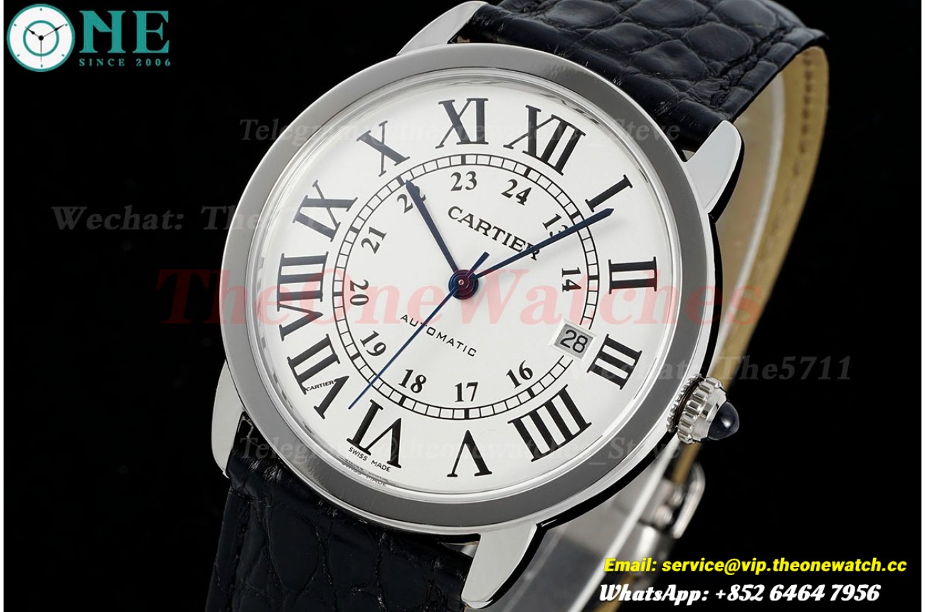 Ronde Solo Date 42mm SS/LE White Dial AF MY9015