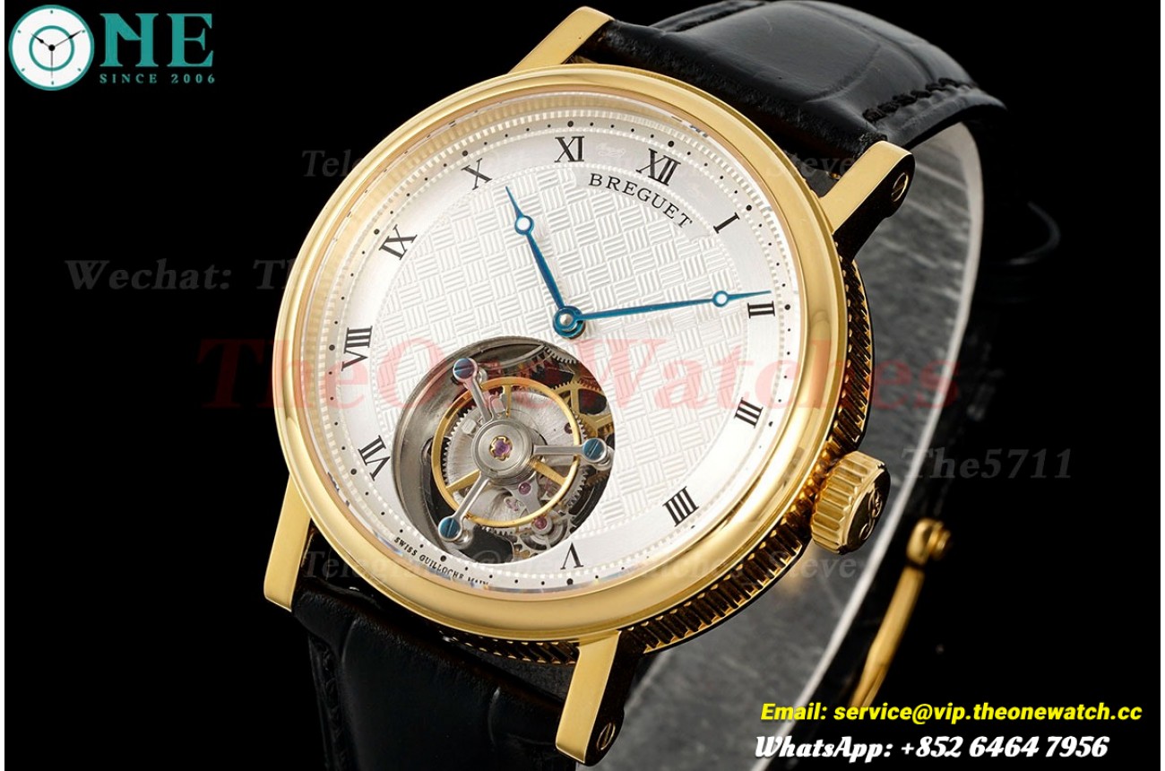 Classique 41mm YG/LE White Textured/Num RMSF Tourb