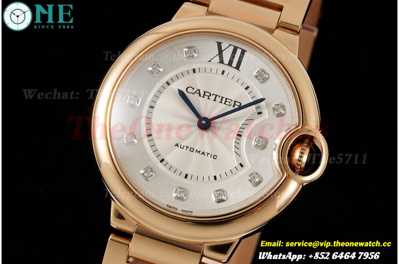 Ballon Bleu De Cartier RG/RG Wht/Dia 36mm 3KF A076