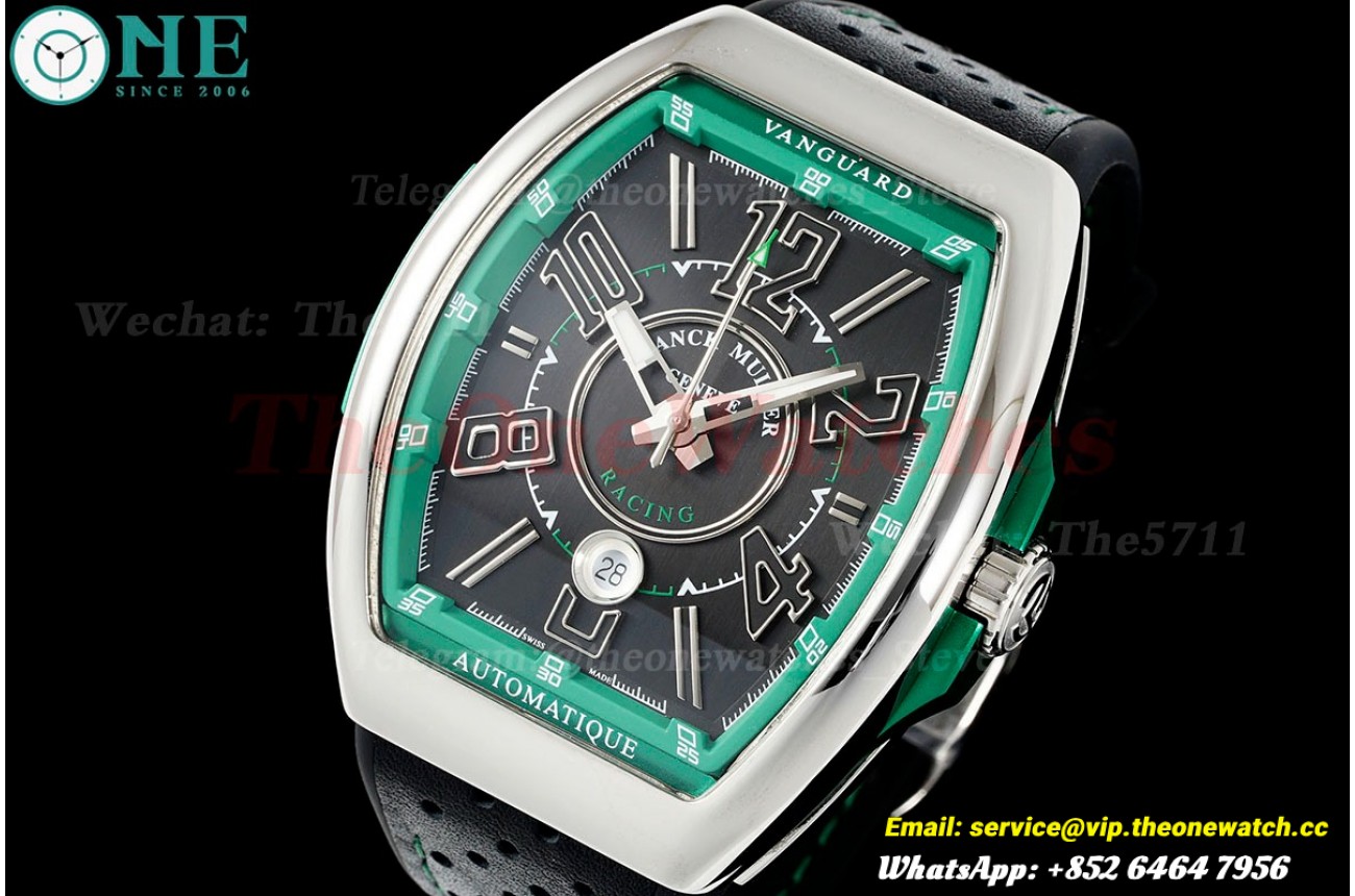 Vanguard Mens 44mm SS/LE Black/Green ABF A2824