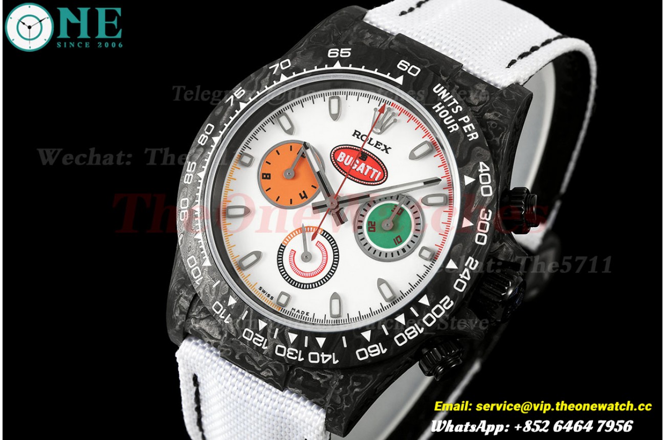 Daytona Diw 40mm 'Bugatti' Black Carbon/NY White Dial ANTF SH4130