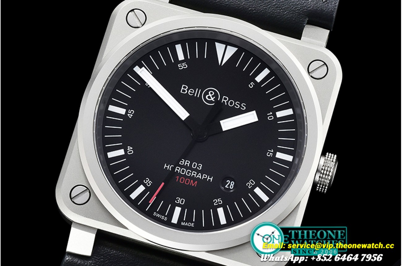 Bell & Ross - BR03-92 Horograph Sandblasted SS/LE Black V2 Miyota 9015