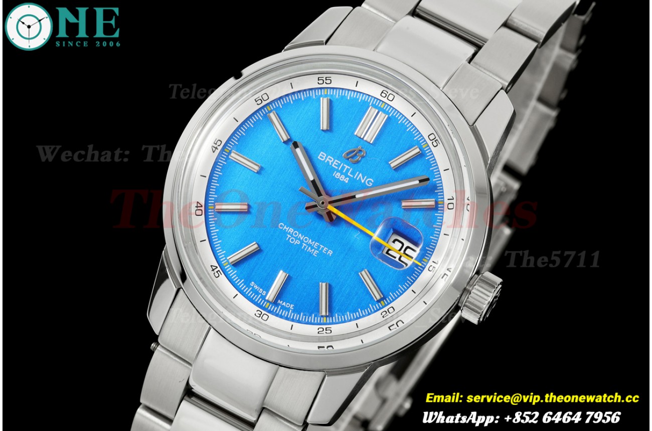Top Time B31 38mm SS/SS Blue/Stk Dial Yellow Hand BLF AB31