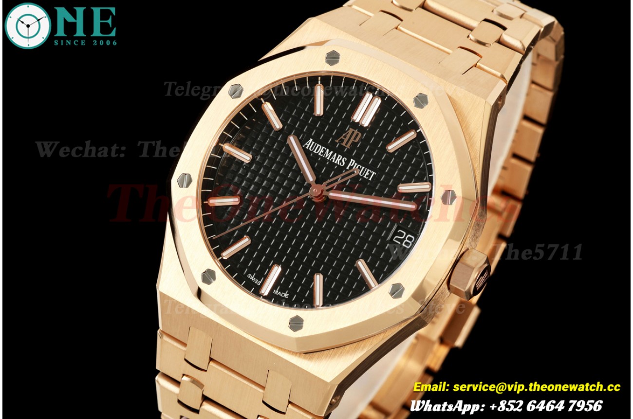 Royal Oak 41mm 15500 RG/RG Black/Stk ZF V3 A4302 Super Clone