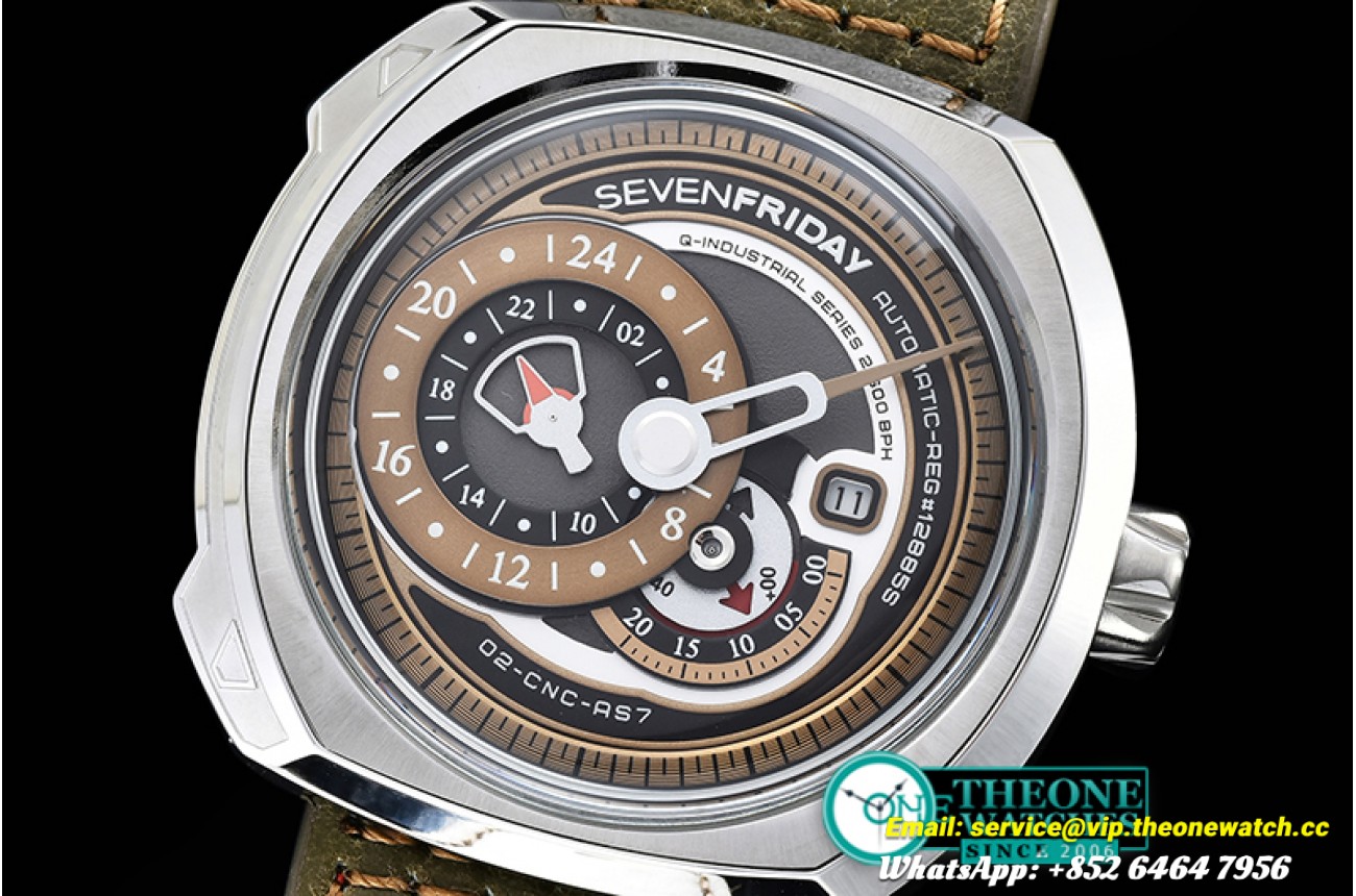 SevenFriday - SevenFriday Q2-01 SS/LE Green Jap Miyota