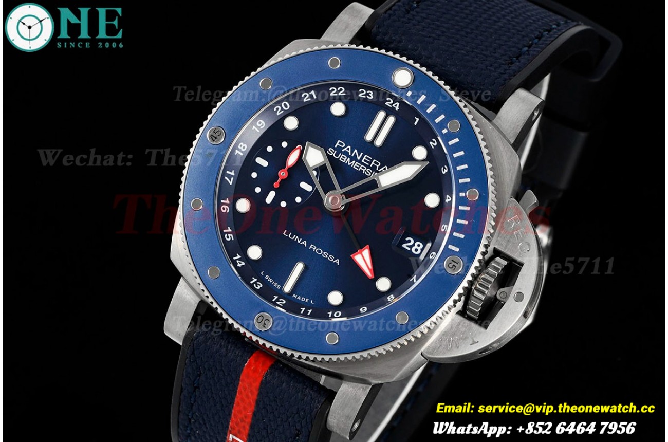 Submersible PAM1507 Luna Rossa 42mm SS/RU Blue Dial VSF P900