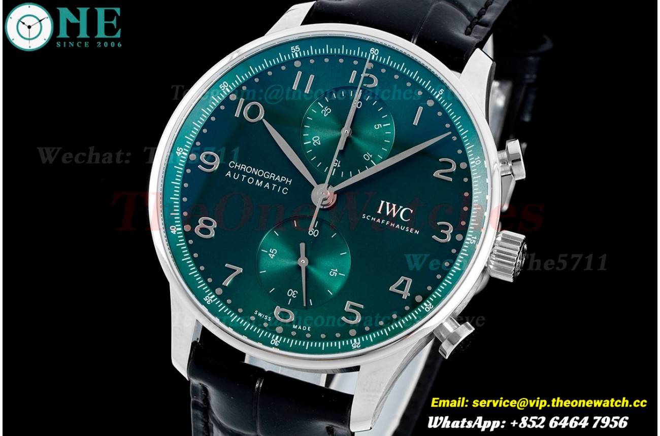 Portuguese Chrono 41mm Green Dial On Black Strap SS/LE V6SF A69355