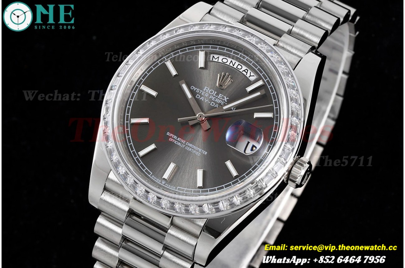 DayDate 228396 40mm Pres Dia SS/SS Grey Dial GSF A3255 (Tungsten Heavy Version)