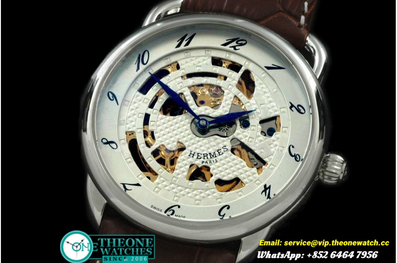 Hermes - Arceau SS/LE White Decorated Asian 2813 21J