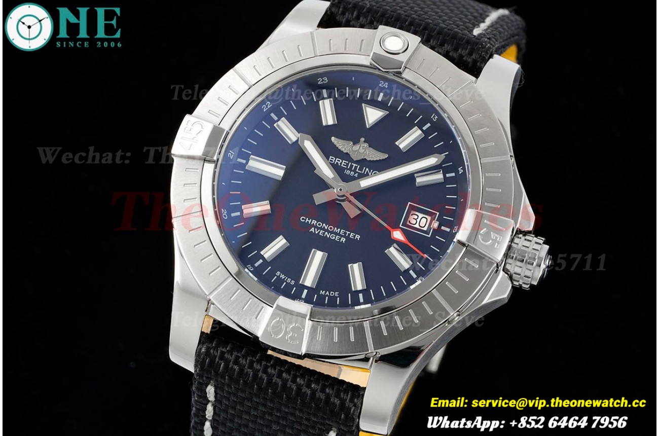 Avenger 43mm SS/NY Black/Stk TF A2824