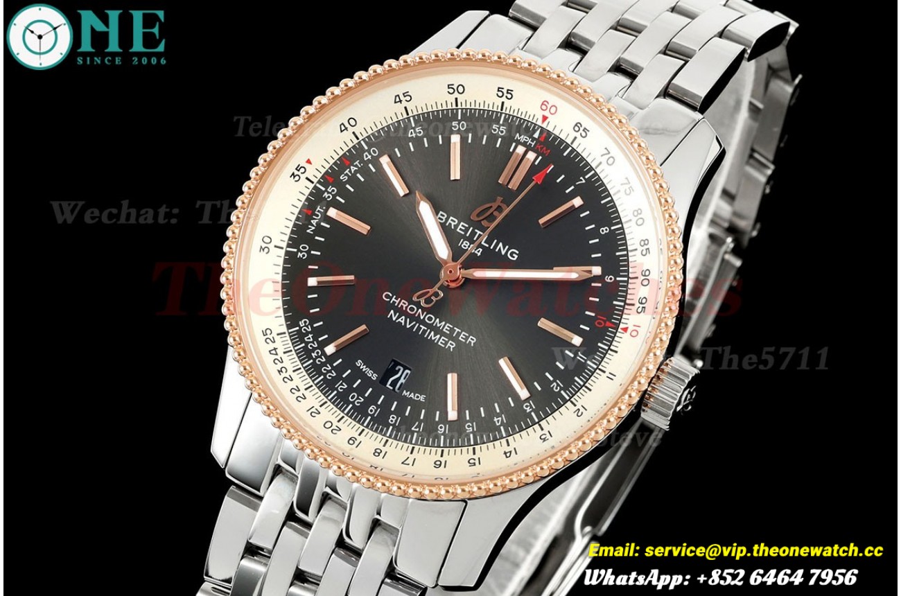 Navitimer 1 41mm Date RG/SS Grey Dial TF A2824