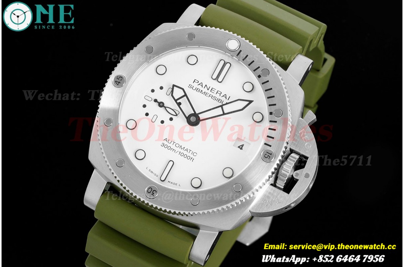 Submersible PAM1226 44mm SS/RU White Dial VSF P900