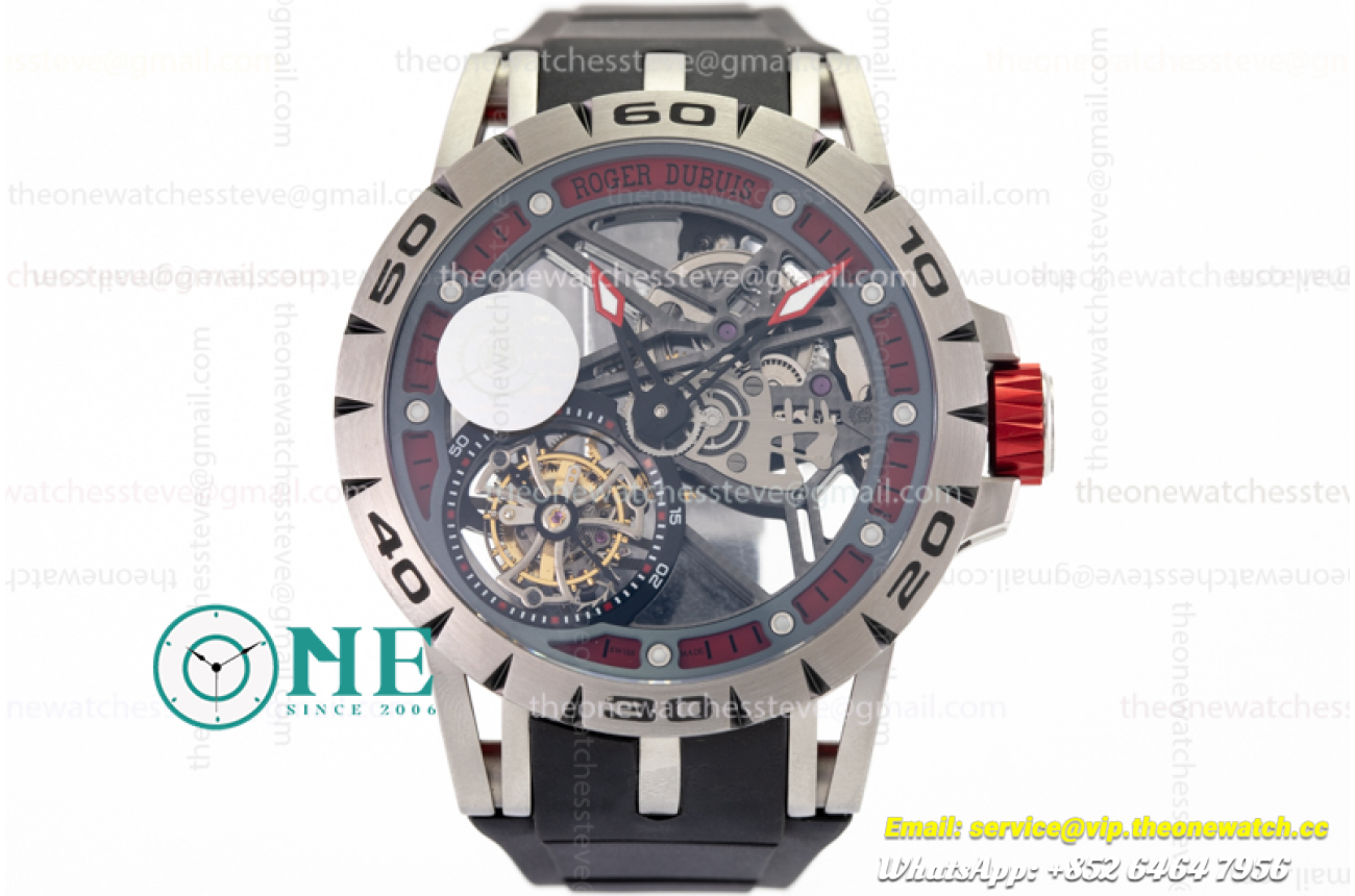 Roger Dubuis - Excalibur Spider Skele Flying Tourb TI/RU Blk/Red JBF