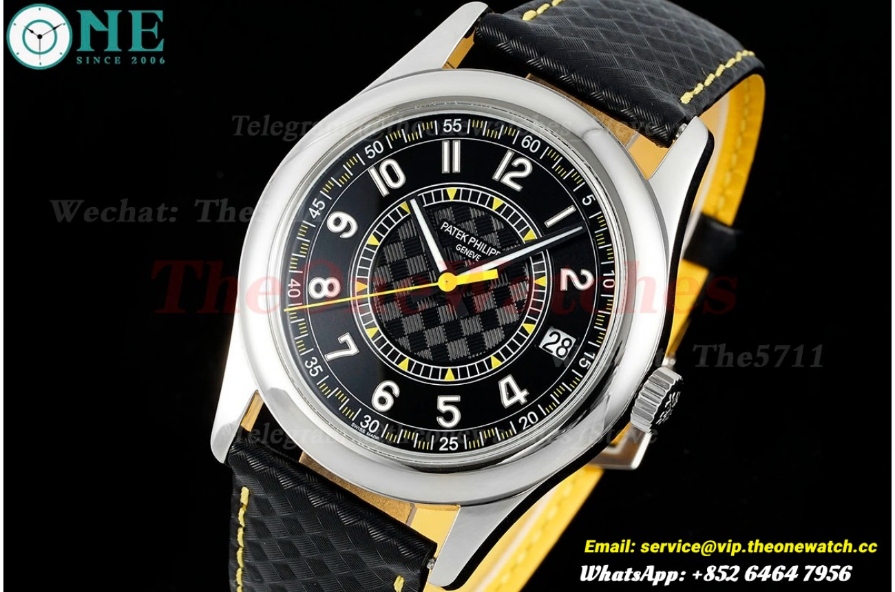 Calatrava 6007 40mm SS/LE Black/Yellow PPF 330SC