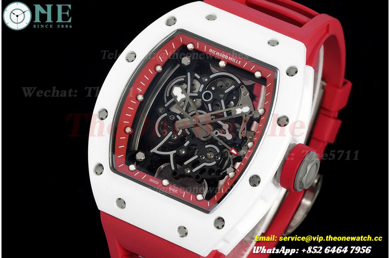 RM055 43mm White Ceramic /RU Skeleton Dial BBF RMUL2 Super Clone