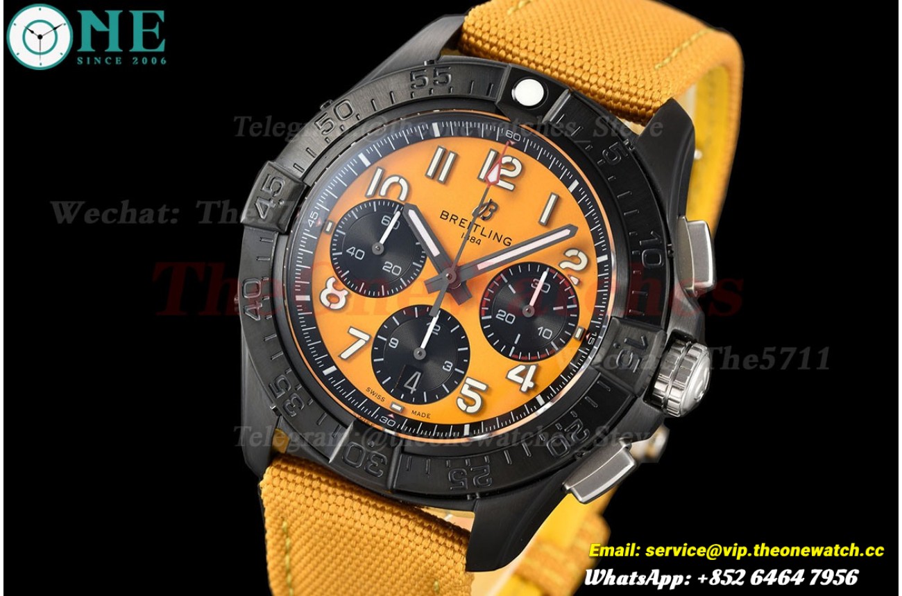 Avenger B01 Chrono Night Mission 44mm DLC/NY Yellow Dial BLSF Cal.01