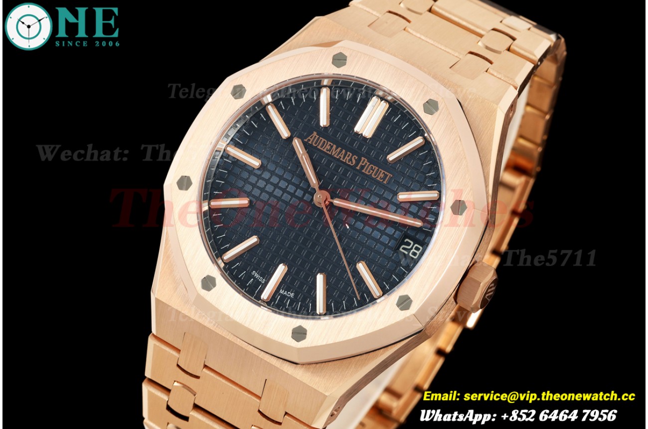 Royal Oak 41mm 15510 RG/RG Blue/Stk DDF DD4302 (Weighted Approx.182g)