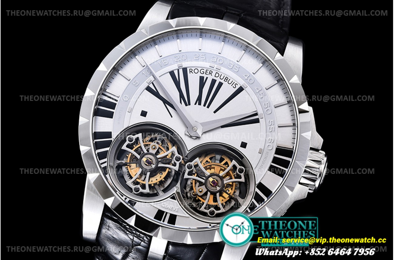 Roger Dubuis - Excalibur Double Flying Tourb RDDBEX0249 SS/LE Wht BBR