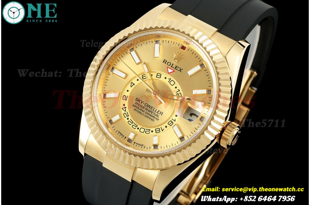 SkyDweller 336238 42mm Oys YG/RU Gold/Stk FNF A9002