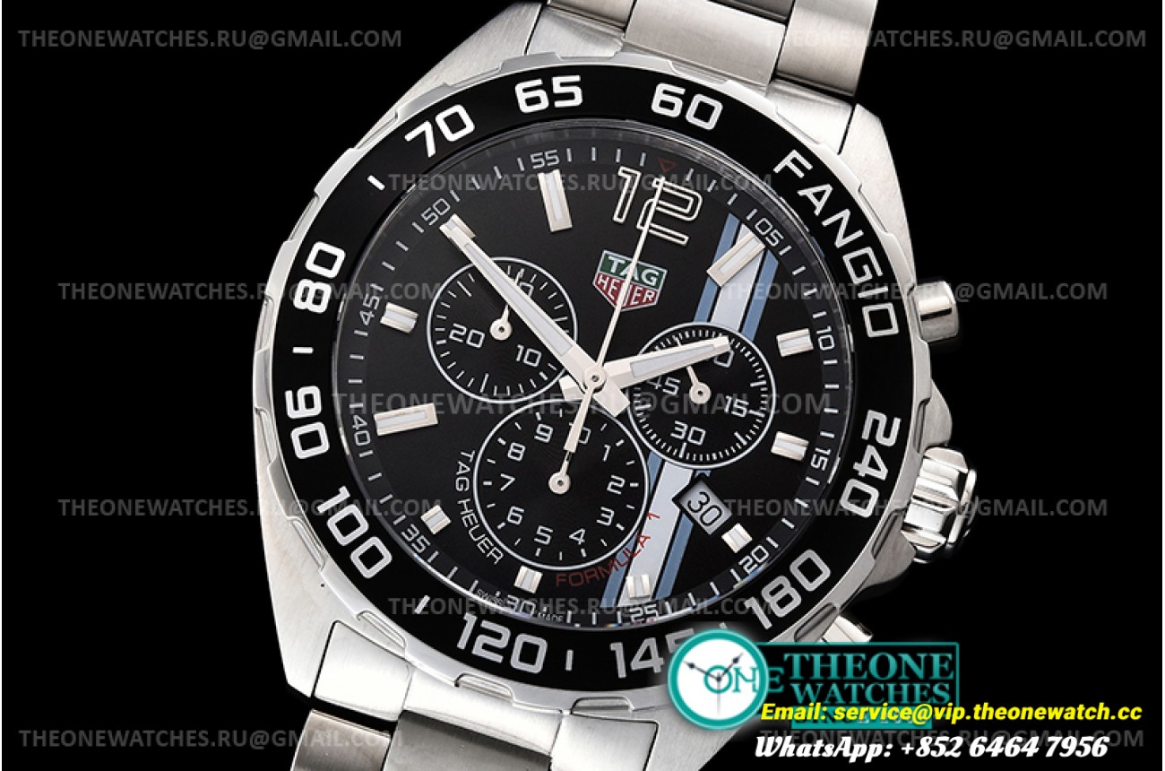 Tag Heuer - Tag F1 Juan M. Fangio SS/SS Black Blue Swiss Qtz