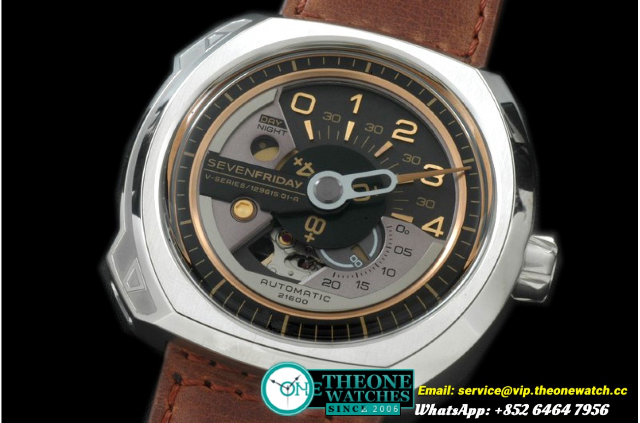 SevenFriday - SevenFriday V1-01 SS/LE Black Jap Miyota 82S7