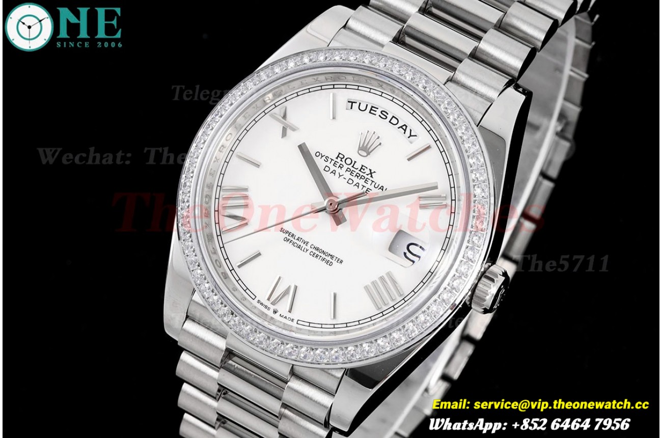 DayDate 228349 40mm Pres SS/SS White Dial GSF A3255 (Tungsten Heavy Version)