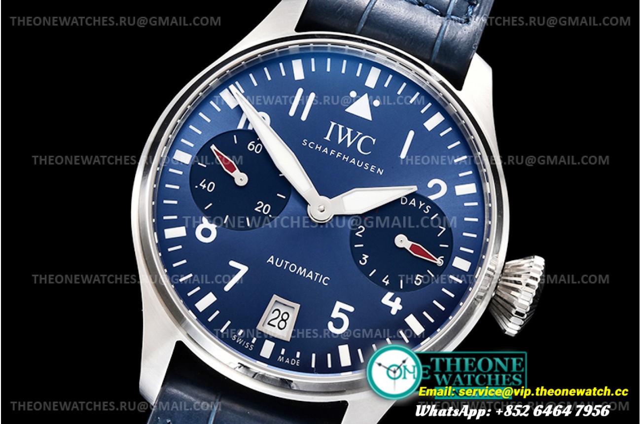 IWC - Pilot IW501008 SS/LE Blue ZF A52010 Mod