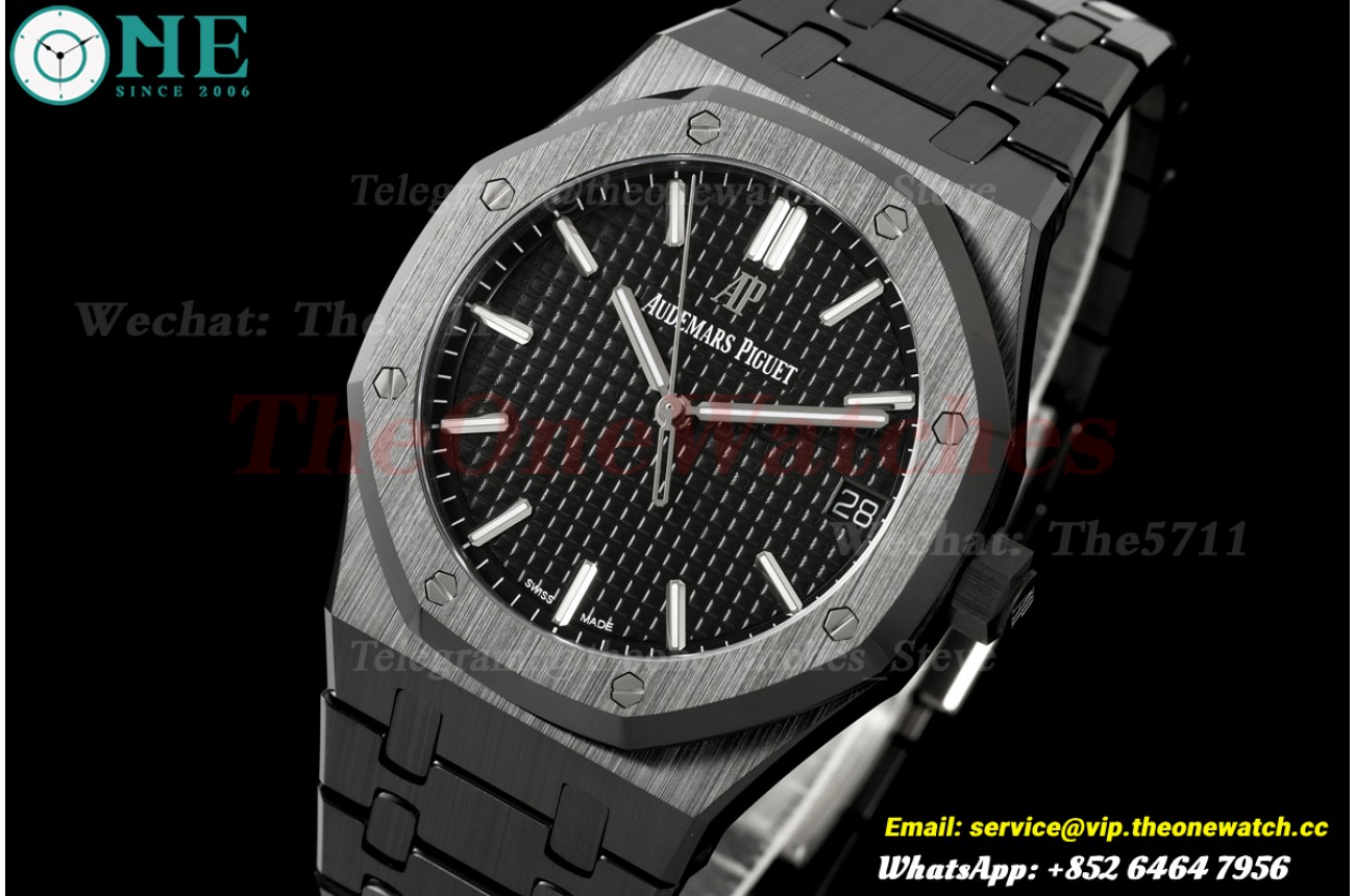 Royal Oak 41mm 15500 Black Ceramic/Cer Black/Stk ZF SA4302 (Free Sprung)