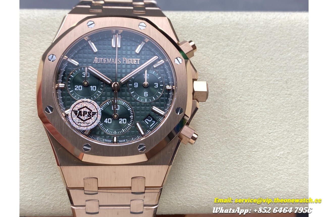 Royal Oak Chrono 26240OR 41mm RG/RG Green Dial APS SH4401 (SW Dial)