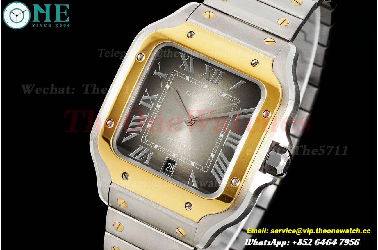 Santos De Cartier 40mm Mens YG/SS Grey Dial BVF A9015