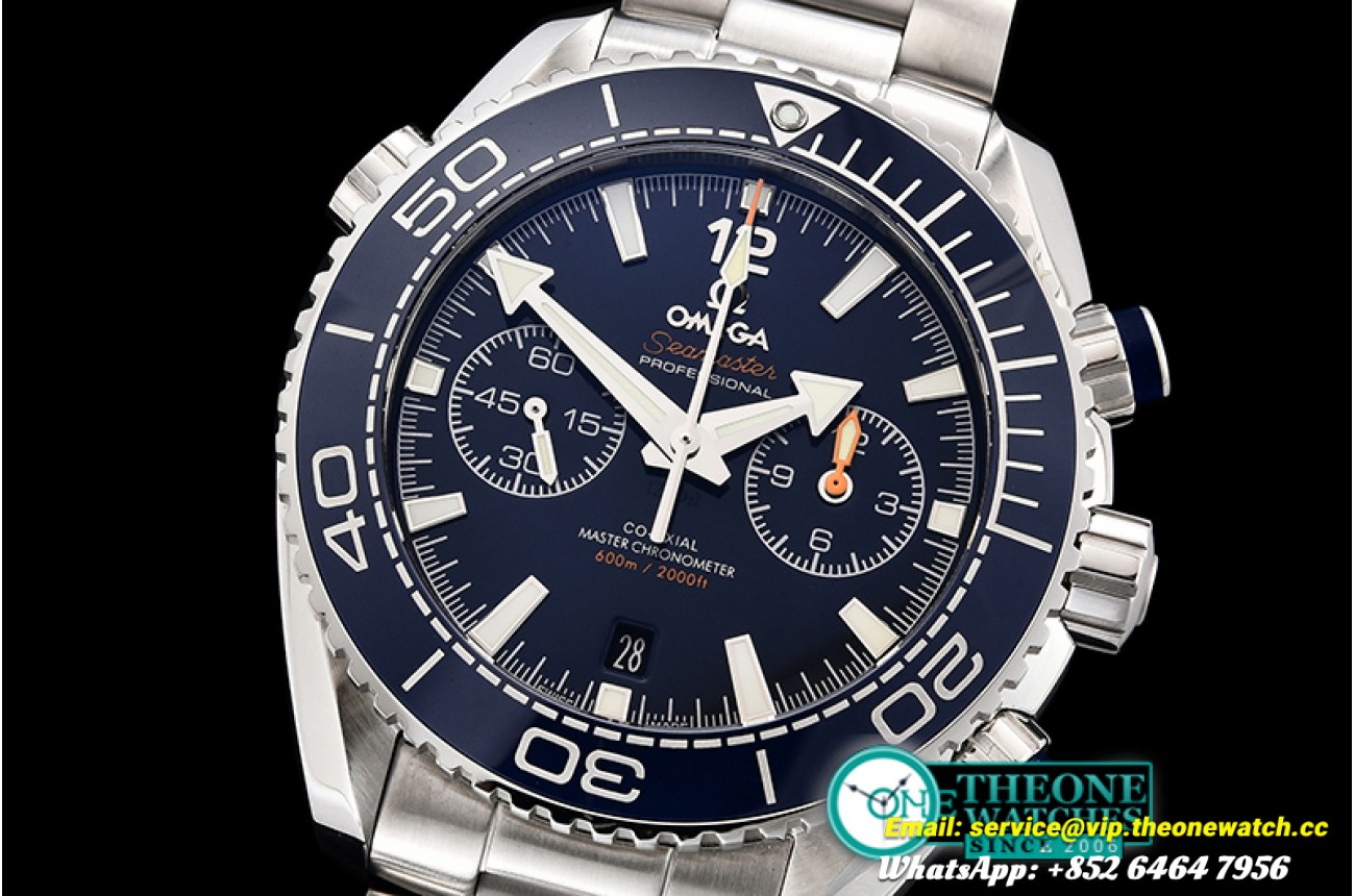 Omega - Planet Ocean Chrono SS/SS Blue OMF V4 A7750 Mod