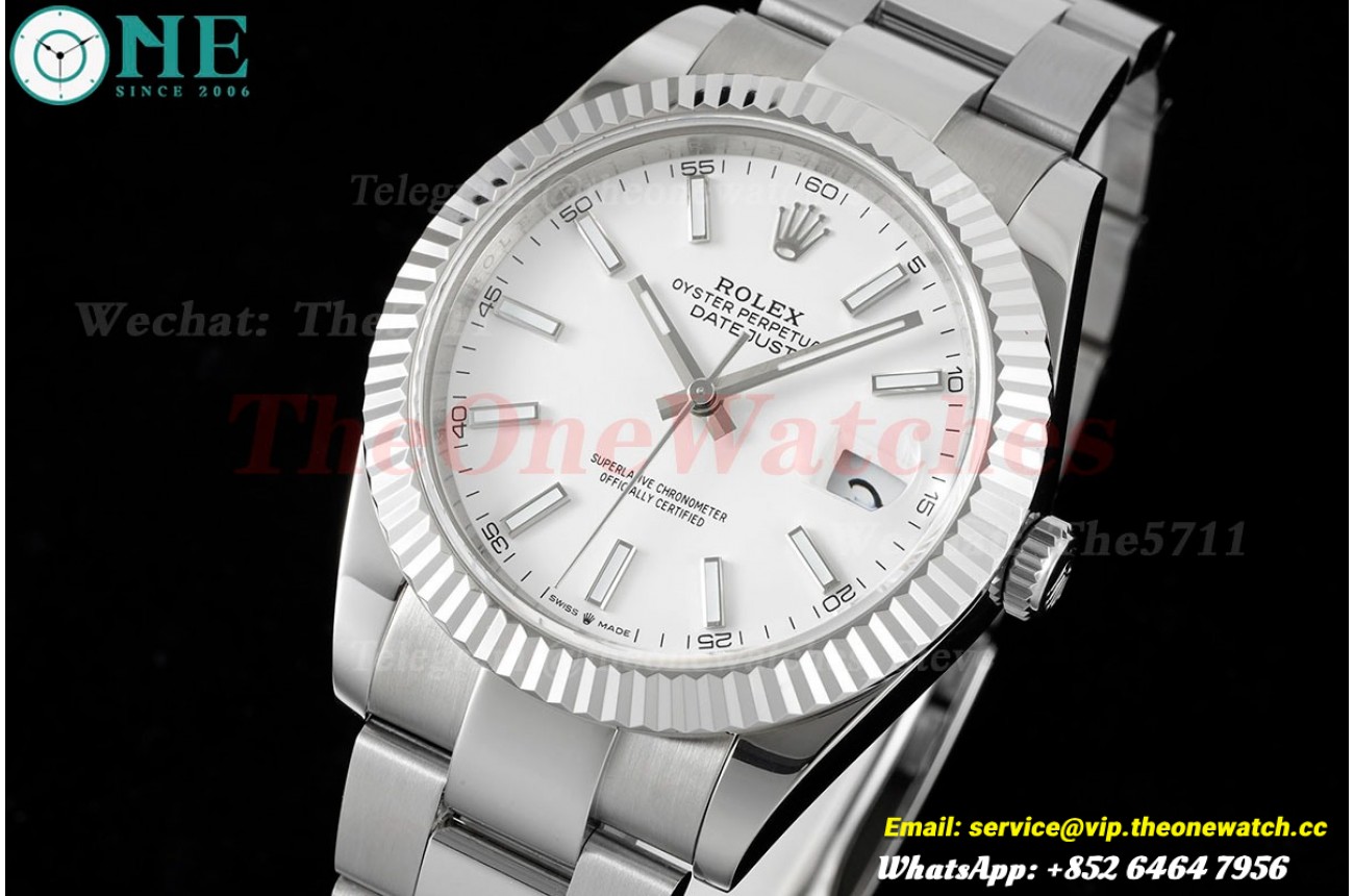 Datejust 126334 41mm Oyster 904L White SS/SS GMF VR3235