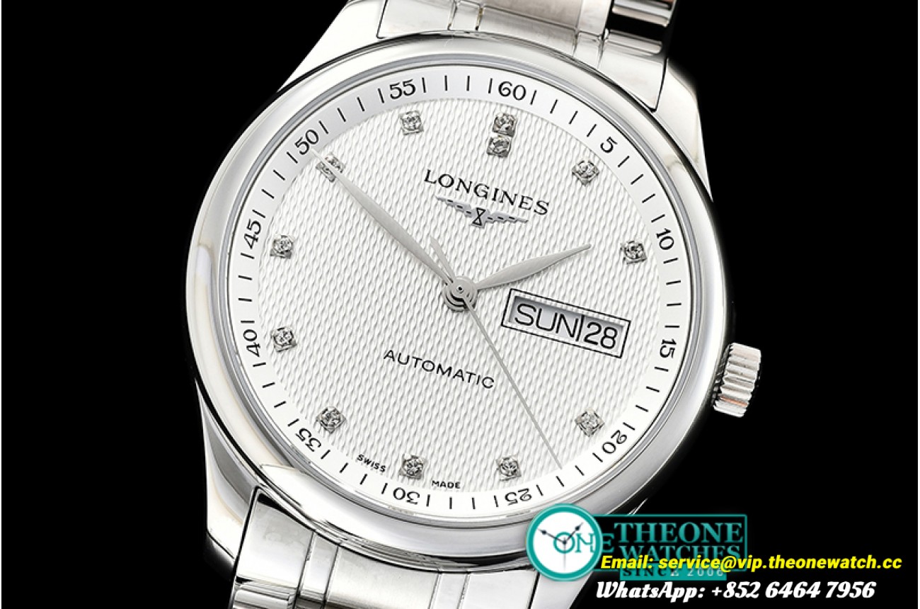Longines - Master Collection DayDate SS/SS LGF White/Diams A2836