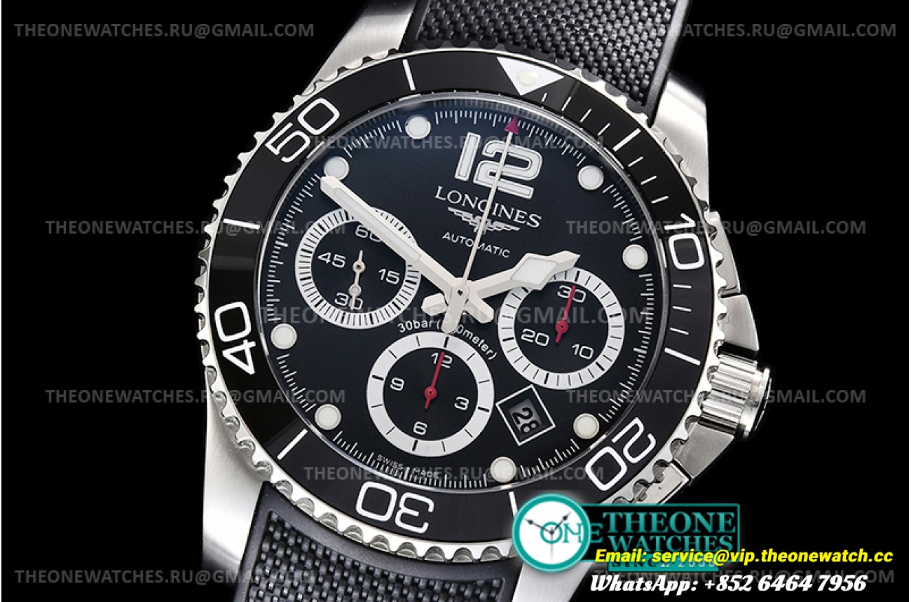 Longines - HydroConquest Chrono Mens SS/RU Black ACF A7750
