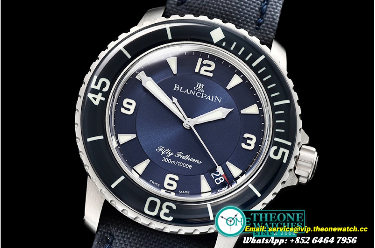 Fifty Fathoms Blue Titanium TI/NY Blue ZF A2836