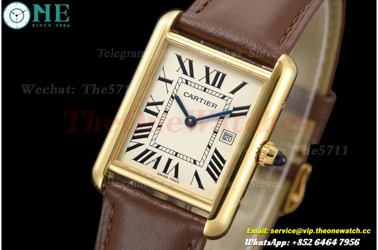 Tank Louis 25.5mm Date YG/LE Silver Dial AF Quartz