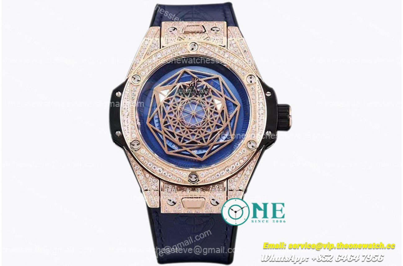 Hublot - Big Bang Sang Bleu Ⅱ Diam RG/LE Blue ZF Original