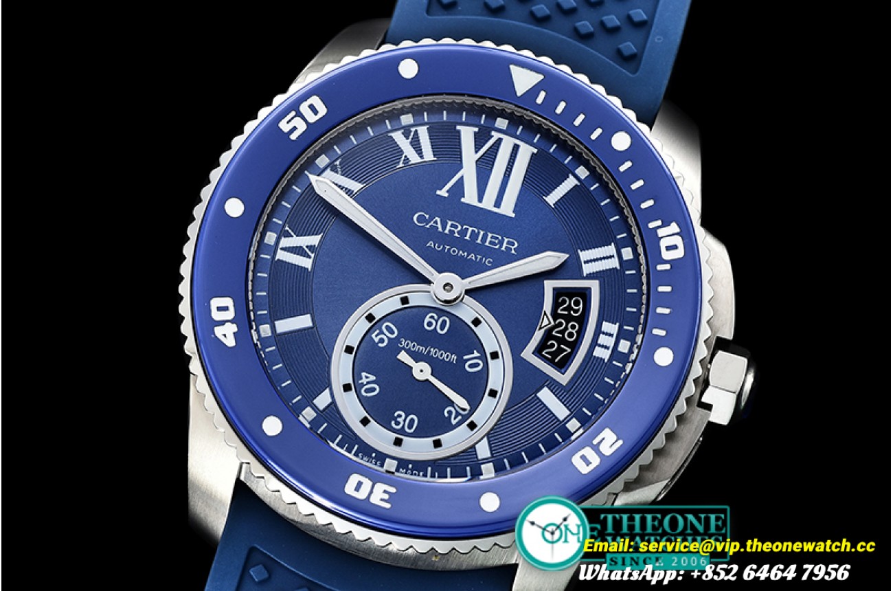 Cartier - Calibre de Cartier SS/RU Blue JJF 1:1 Asia 23J Mod
