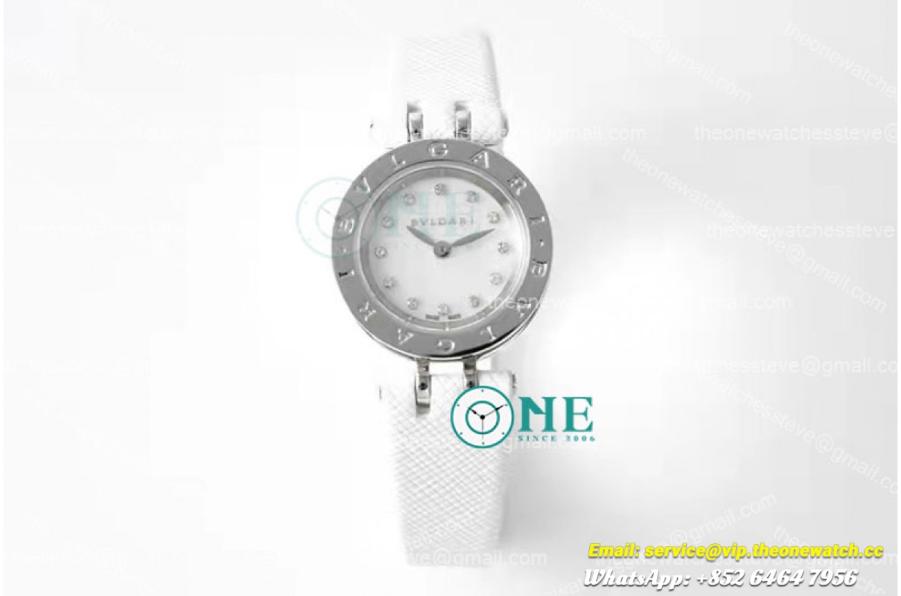 Bvlgari - B ZERO 23mm SS/LE White/Dia Wht Swiss Qua