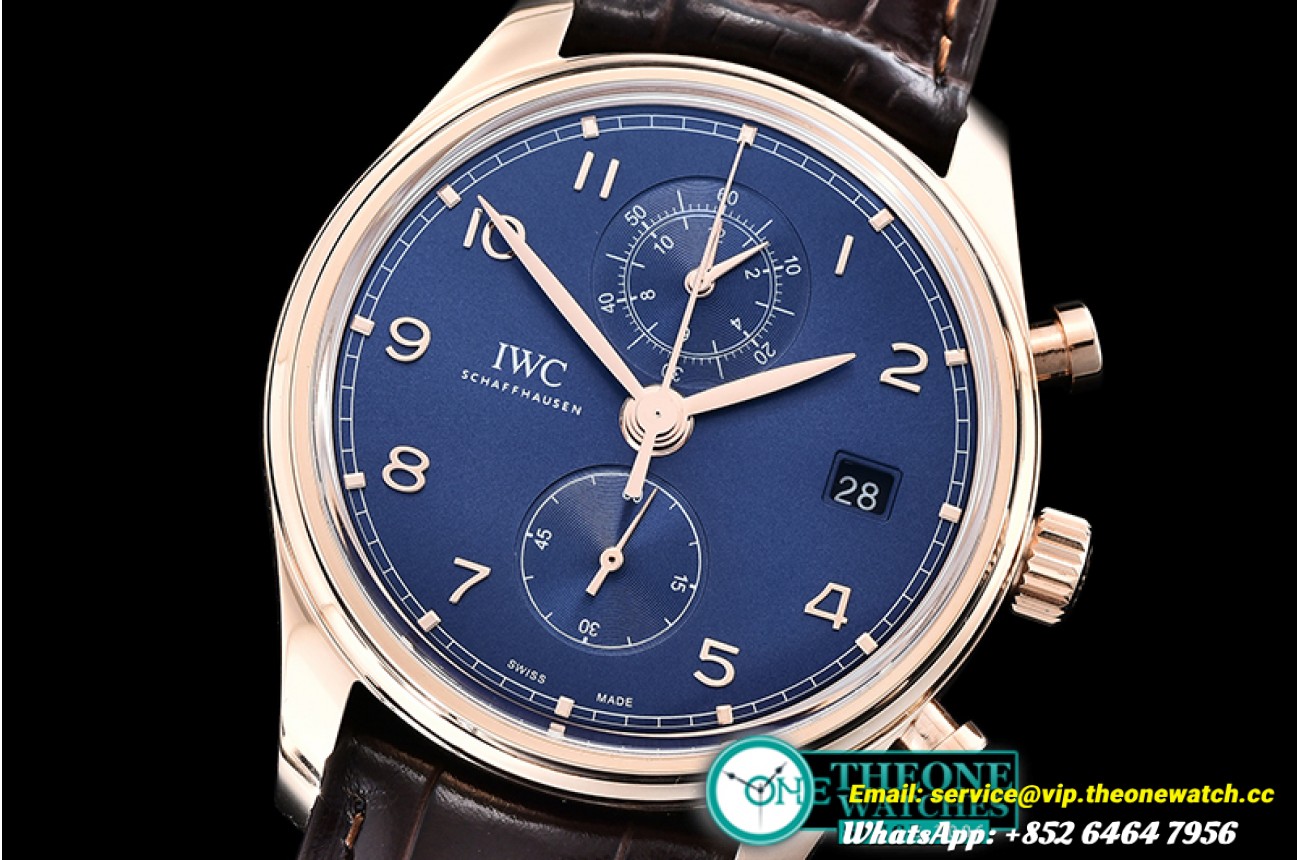 IWC - Portugieser Chronograph Classic RG/LE Blue YLF A7750
